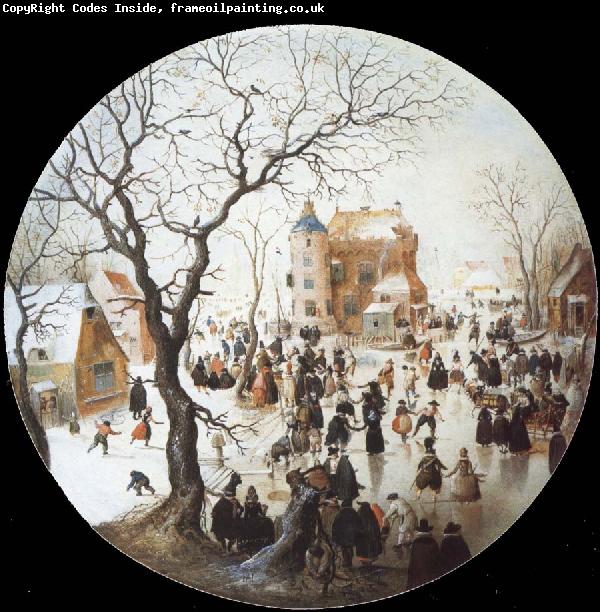 Hendrick Avercamp A Winter Scene with Skaters near a Castle